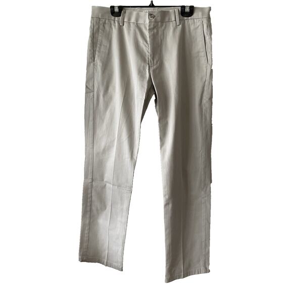 Dockers Pants Classic Flat Front Grey Khaki Dress Slim Tapered Mens Size 34"x30" - Picture 1 of 4
